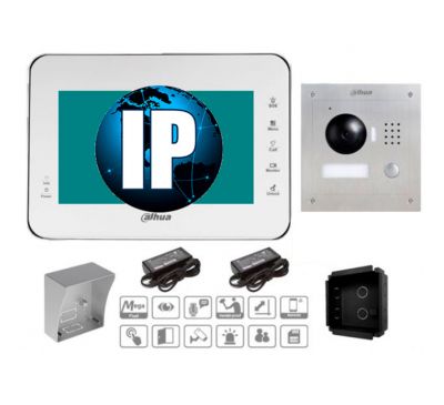 IP комплект для накладного монтажа видеодомофона Dahua DHI-VTO2000A-VTH1560BW 