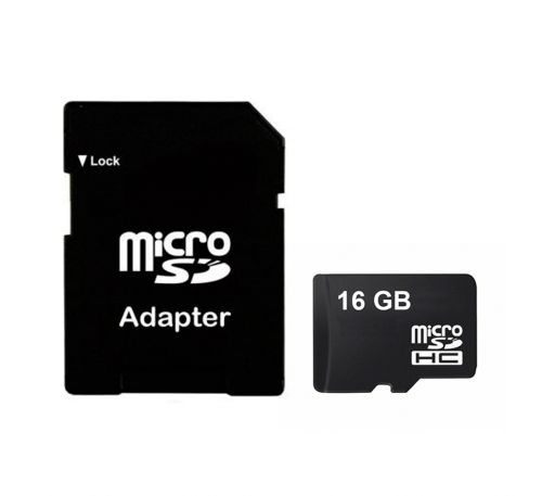 Карта памяти MicroSDHC 16Gb + SD адаптер 