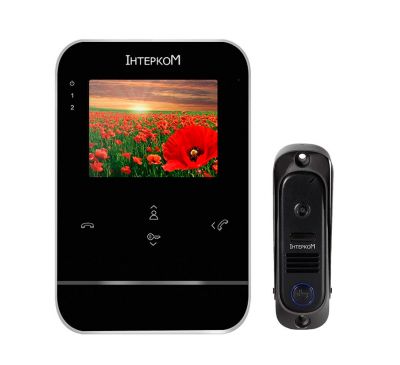 Комплект видеодомофона Intercom IM-01L Чёрный + Intercom IM-10 