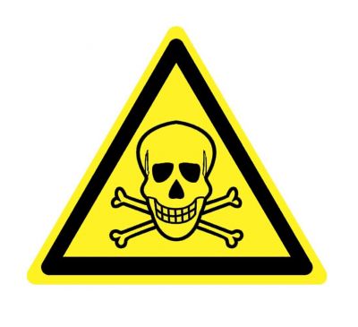 Наклейка предупреждающая "Опасно, ядовитые вещества" 