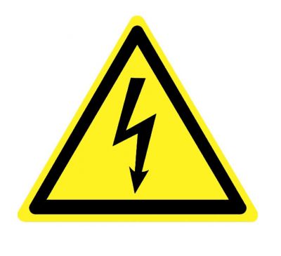 Наклейка предупреждающая "Опасность поражения электрическим током" 